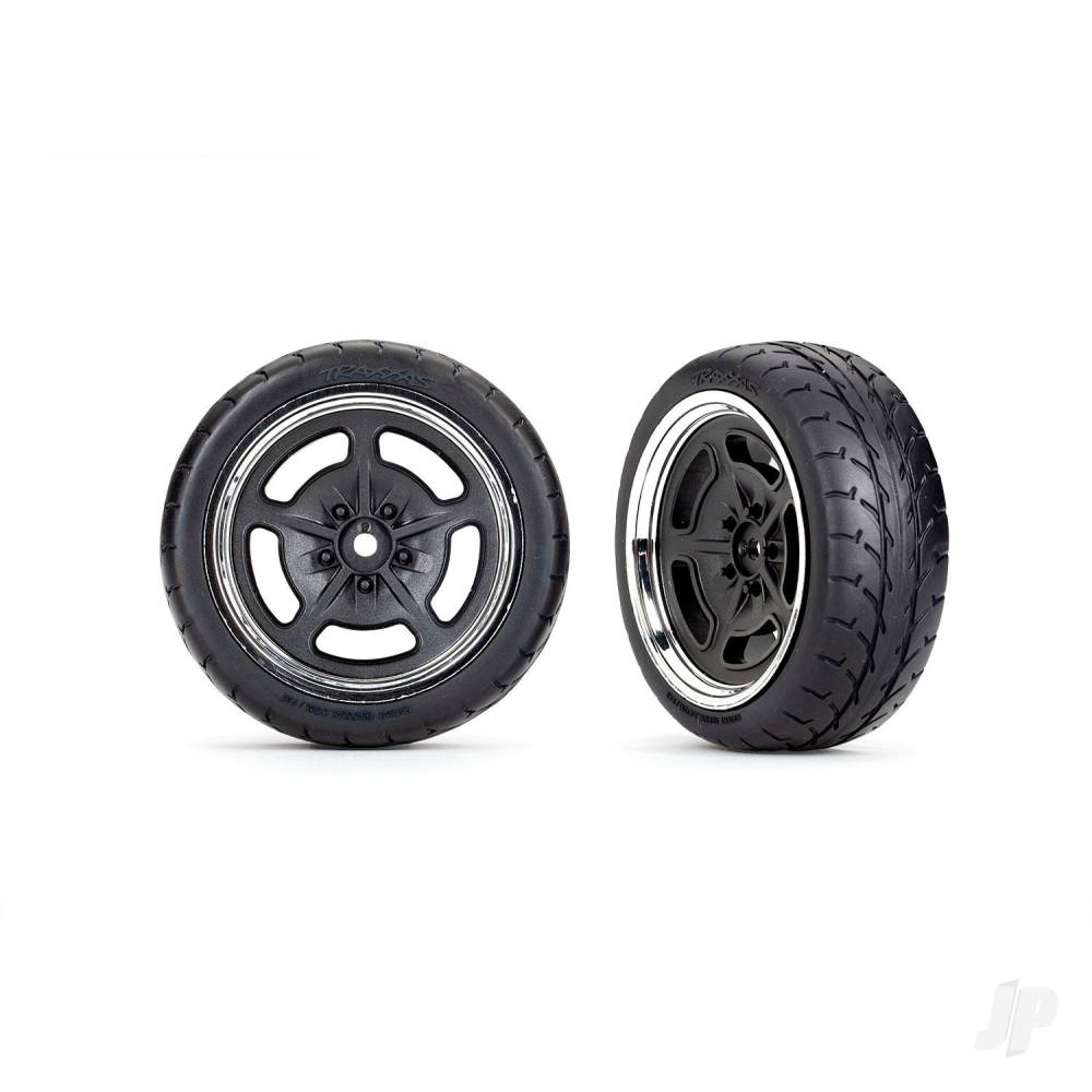 Tyres and wheels assembled glued (black with chrome wheels 1.9 Response tyres) (front) (2)