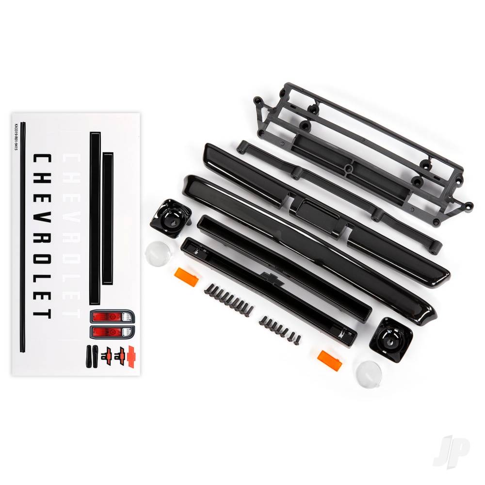 Body accessories Chevrolet C10 black (includes grille (upper & lower) headlight housings (left & right) bumpers (front & rear) mounting retainers and hardware)