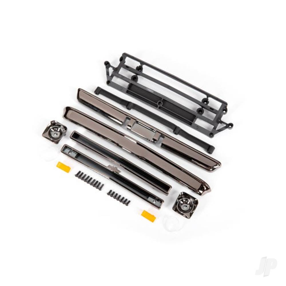 Body accessories Chevrolet C10 black chrome (includes grille (upper & lower) headlight housings (left & right) bumpers (front & rear) mounting retainers and hardware)
