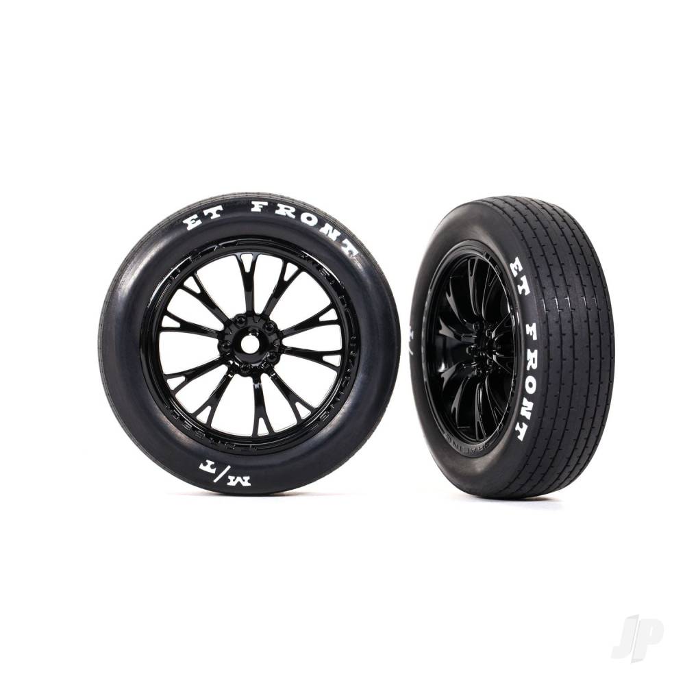 Tyres & wheels assembled glued (Weld gloss black wheels tyres foam inserts) (front) (2)