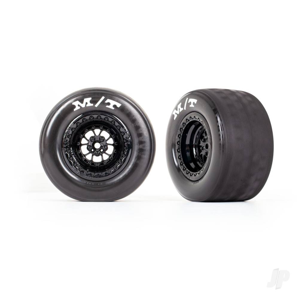 Tyres & wheels assembled glued (Weld gloss black wheels tyres foam inserts) (rear) (2)