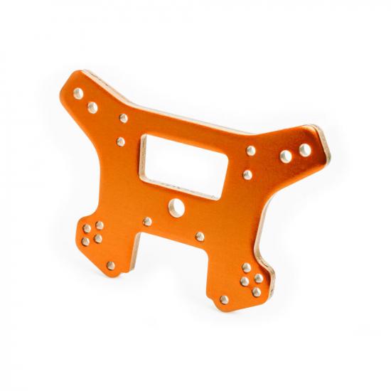 Shock tower front 6061-T6 aluminium (orange-anodised)/ 3x15mm BCS (with threadlock) (2)