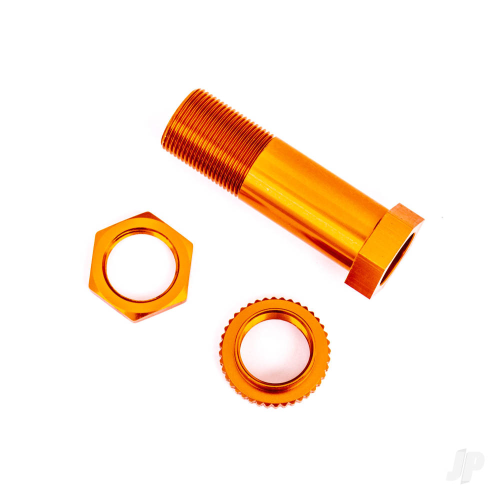 Servo saver post/ adjuster nut/ locknut (orange-anodised 6061-T6 aluminium) (1 each)