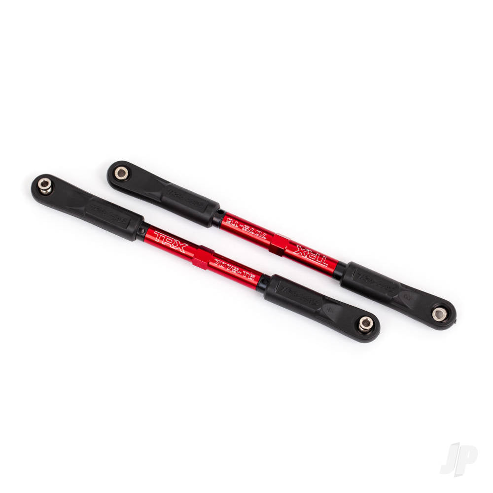 Camber links rear Sledge (Tubes red-anodised 7075-T6 aluminium stronger than titanium) (144mm) (2)/ rod ends assembled with steel hollow balls (4)/ aluminium wrench 8mm (1)