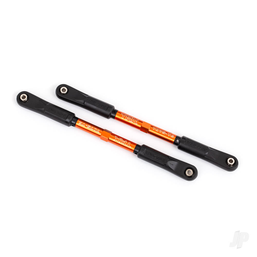 Camber links rear Sledge (Tubes orange-anodised 7075-T6 aluminium stronger than titanium) (144mm) (2)/ rod ends assembled with steel hollow balls (4)/ aluminium wrench 8mm (1)
