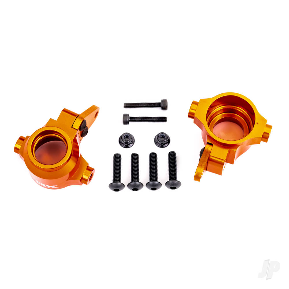 Steering blocks 6061-T6 aluminium (orange-anodised) left & right/ steering block arms (2)