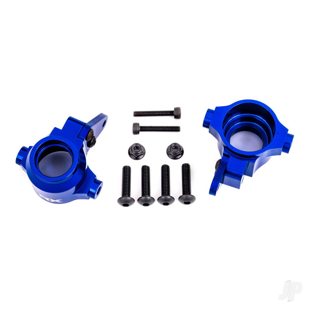 Steering blocks 6061-T6 aluminium (blue-anodised) left & right/ steering block arms (2)