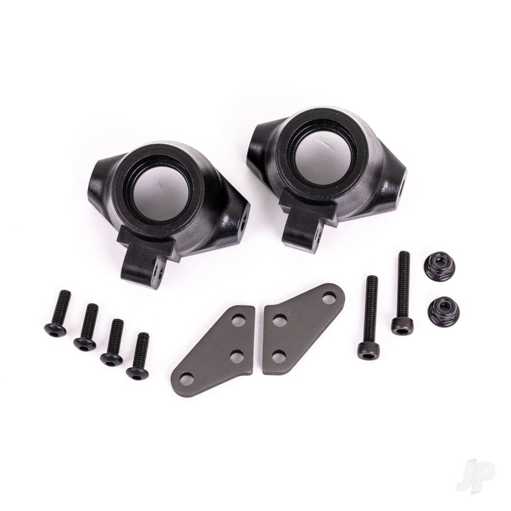 Steering blocks left & right / steering block arms (aluminium dark titanium-anodised) (2) / 3x18mm CS (2) / M3x0.5mm NL (2)