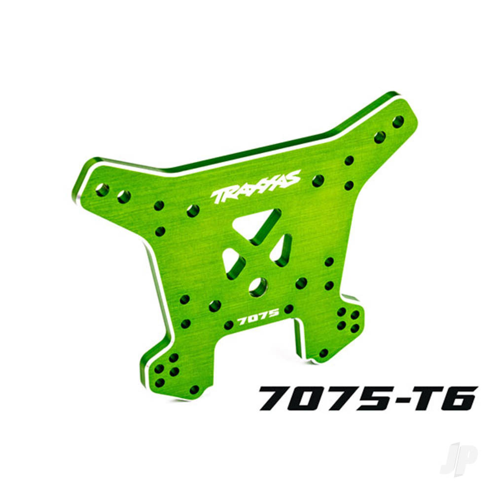 Shock tower rear 7075-T6 aluminium (green-anodised) (fits Sledge)