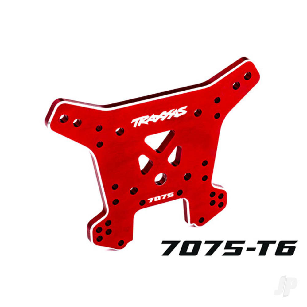 Shock tower rear 7075-T6 aluminium (red-anodised) (fits Sledge)