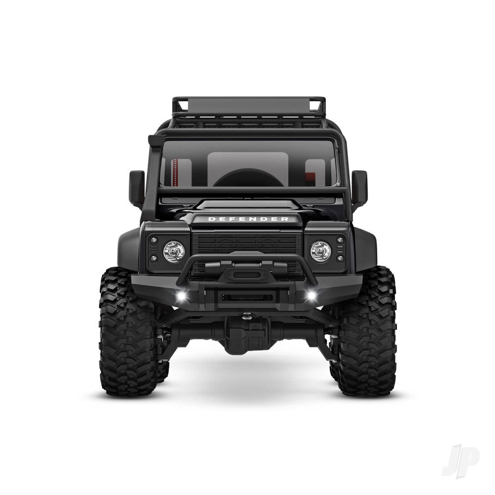 Traxxas TRX-4M Land Rover Defender 1:18 4WD Electric Trail Crawler - Black (+ TQ ECM-2.5 Titan 87T/ 750mAh LiPo USB Charger - Clipless Body)