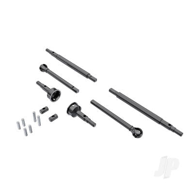 Traxxas Axle Shafts front and rear (2)/ stub axles front (2) (hardened steel)