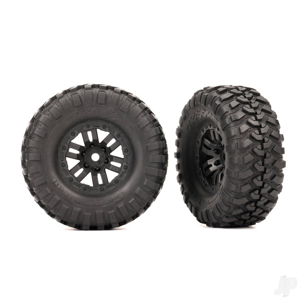 Tyres & wheels assembled (black 1.0in wheels Canyon Trail 2.2x1.0in Tyres) (2)