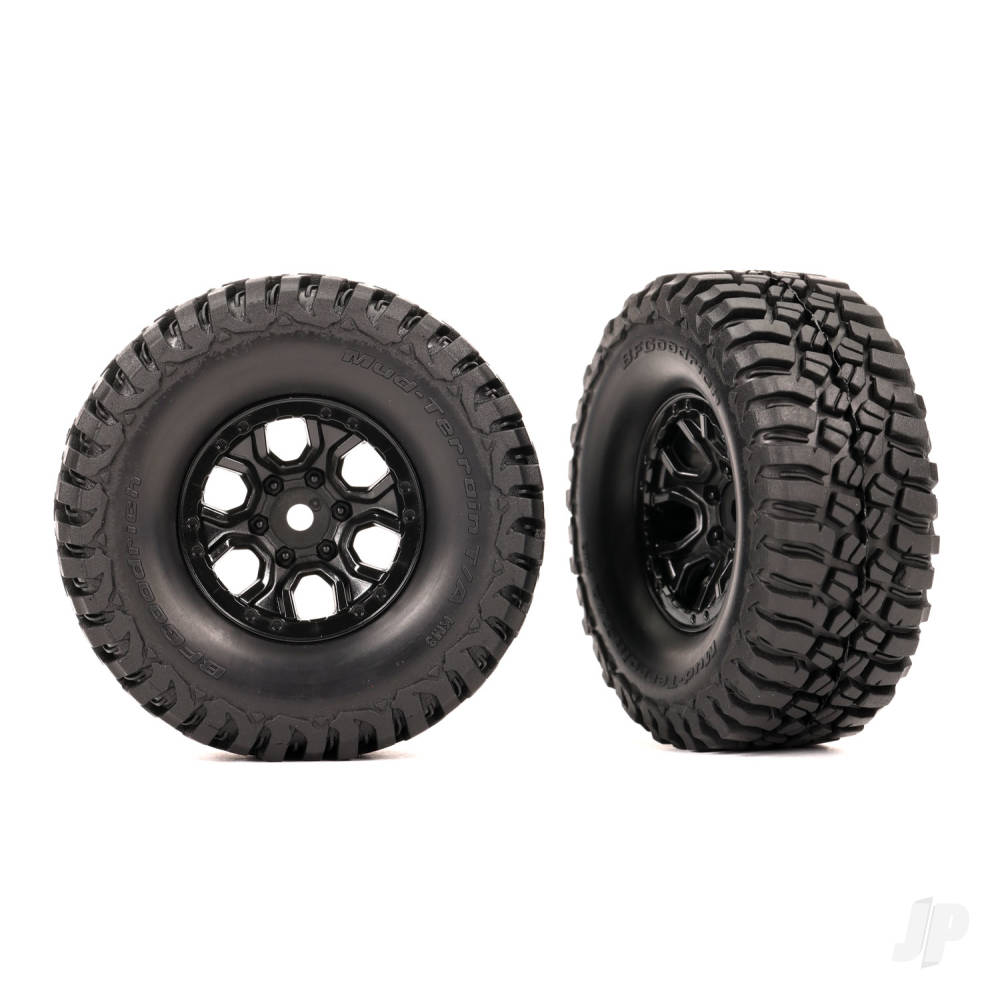 Tyres & wheels assembled (black 1.0in wheels BFGoodrich Mud-Terrain T/A KM3 2.2x1.0in Tyres) (2)
