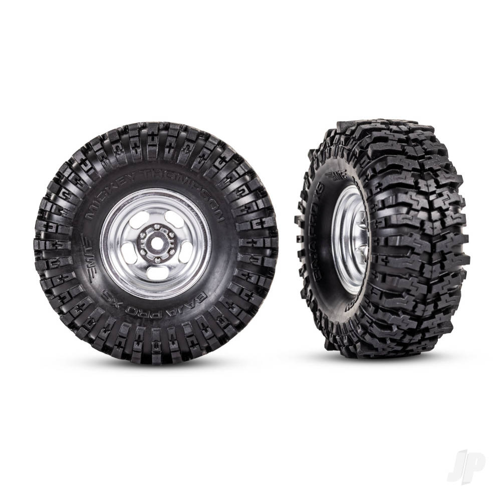 Tyres & wheels assembled (1.0in satin chrome wheels Mickey Thompson Baja Pro Xs 2.4x1.0in tyres) (2)