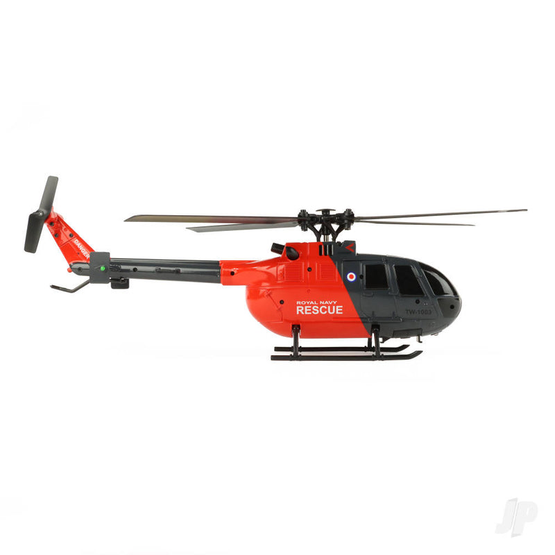Twister BO-105 Scale 250 Flybarless Helicopter with 6 Axis Stabilisation and Altitude Hold (Grey/Red)