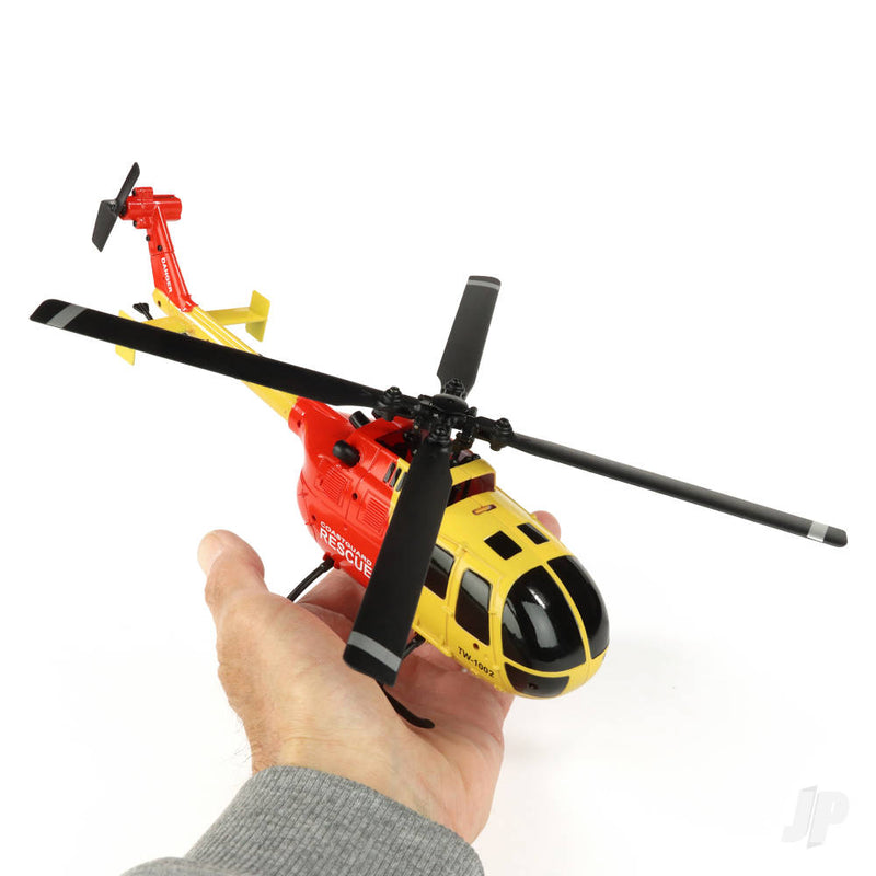 Twister BO-105 Scale 250 Flybarless Helicopter with 6 Axis Stabilisation and Altitude Hold (Yellow/Red)