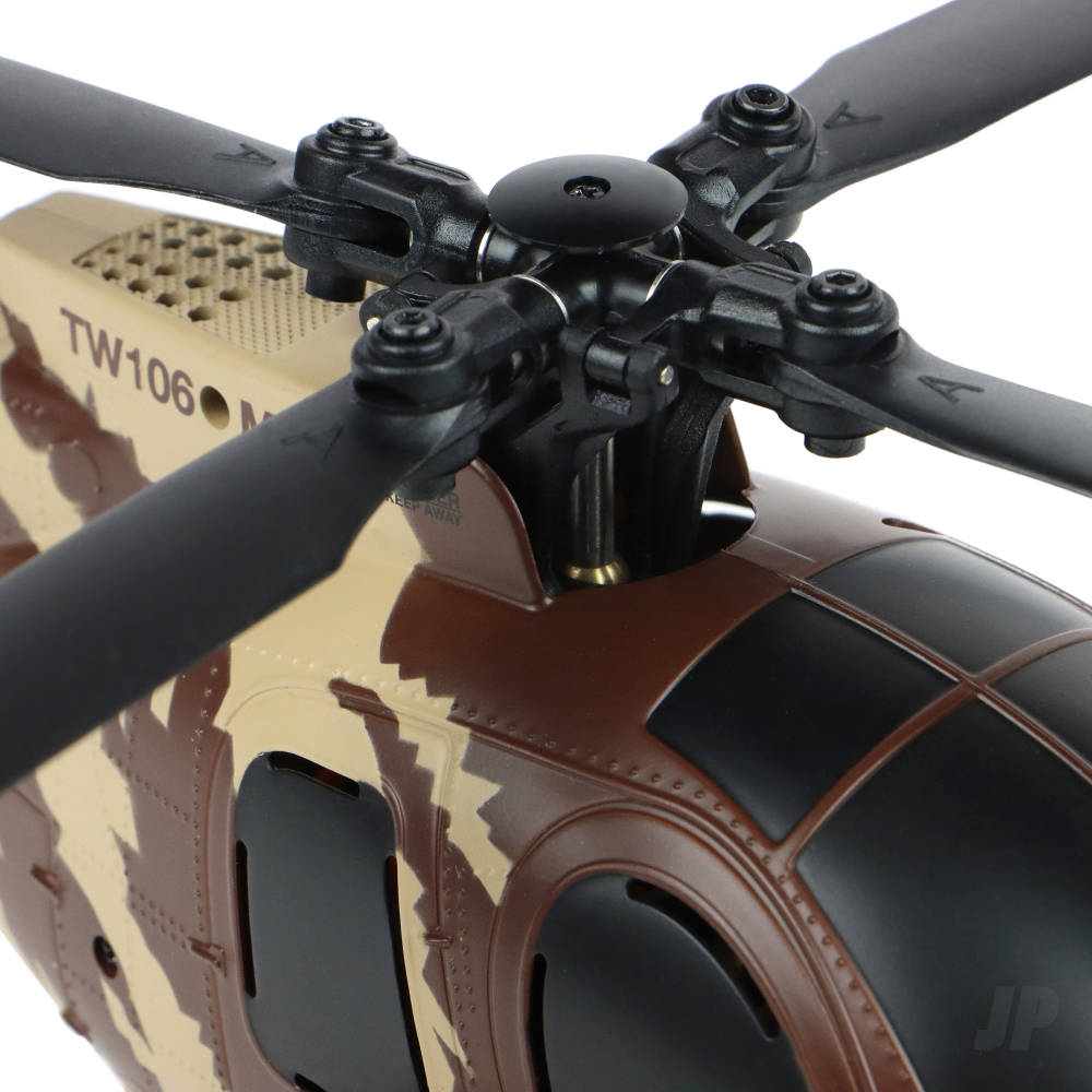 Twister MD 500 Scale 250 Flybarless Helicopter with 6 Axis Stabilisation and Altitude Hold Brown/Sand