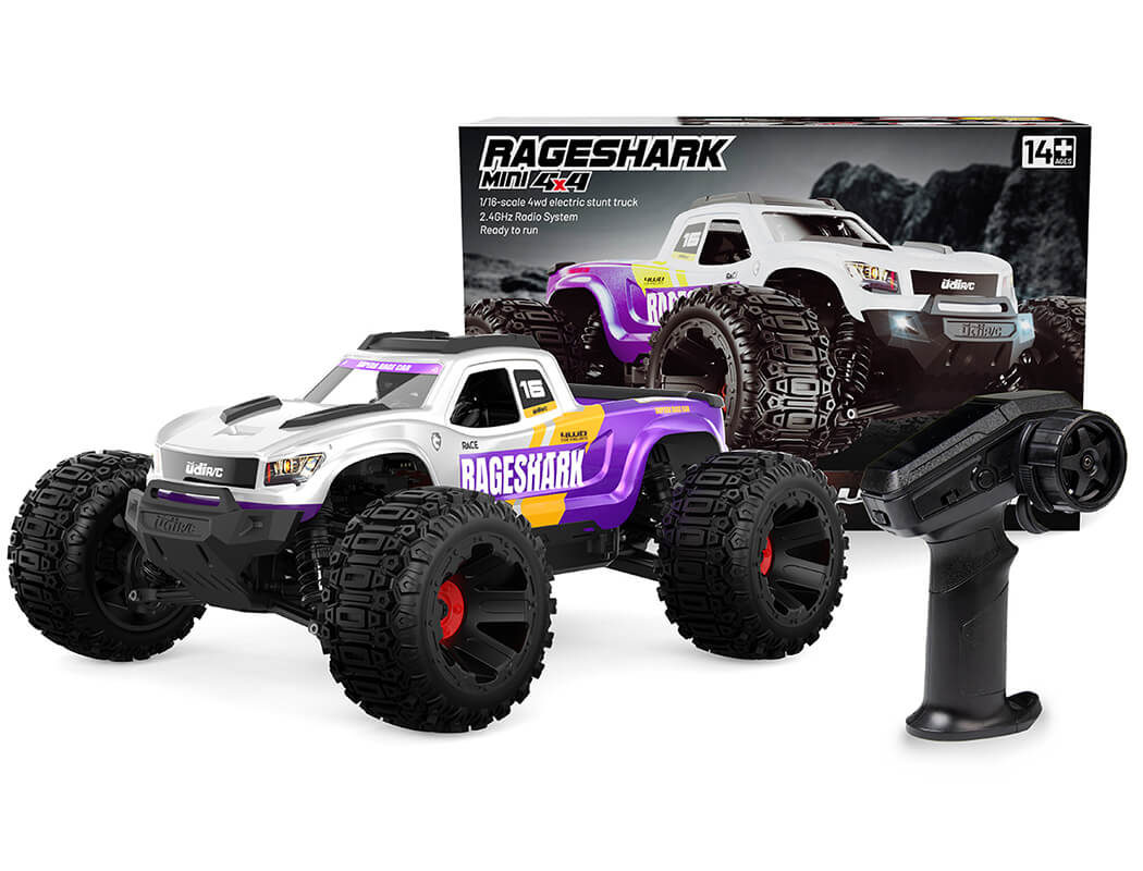 UDI RC RAGE SHARK MONSTER TRUCK 1/16 BRUSHED - Ready To Run - PURPLE- PRE ORDER - EXPECTED LATE NOVEMBER/EARLY DECEMBER