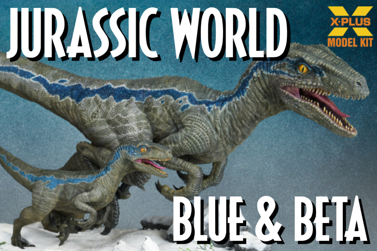 X-Plus 1/8 Jurrassic World Dominion Blue and Beta Plastic Model Kit 411-200143