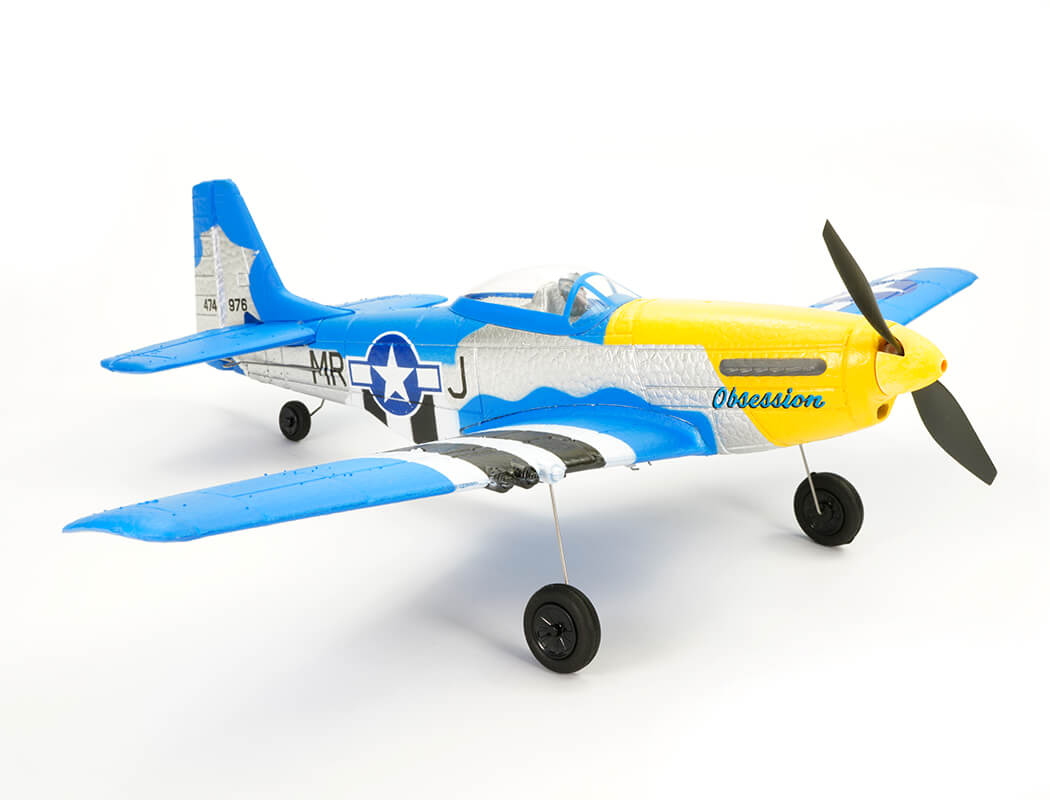 VOLANTEX P-51D MUSTANG V2 BLUE 4CH 400MM BRUSHED W/GYRO RTF V761-5V2B