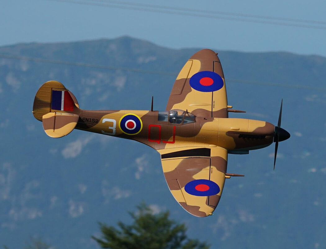 XFLY SUPERMARINE SPITFIRE MKIX BROWN 1200MM NO LANDING GEAR WITHOUT TX/RX/BAT/CHG
