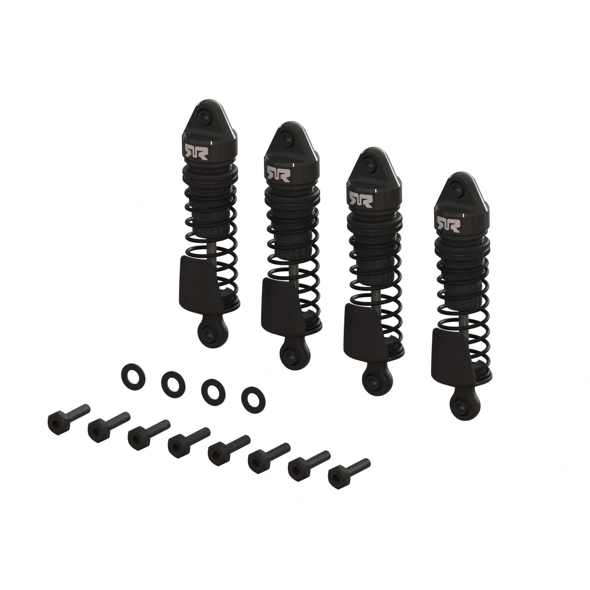 Aluminum Shock Set 58mm Length 1000 cSt Oil (4) Black: GR