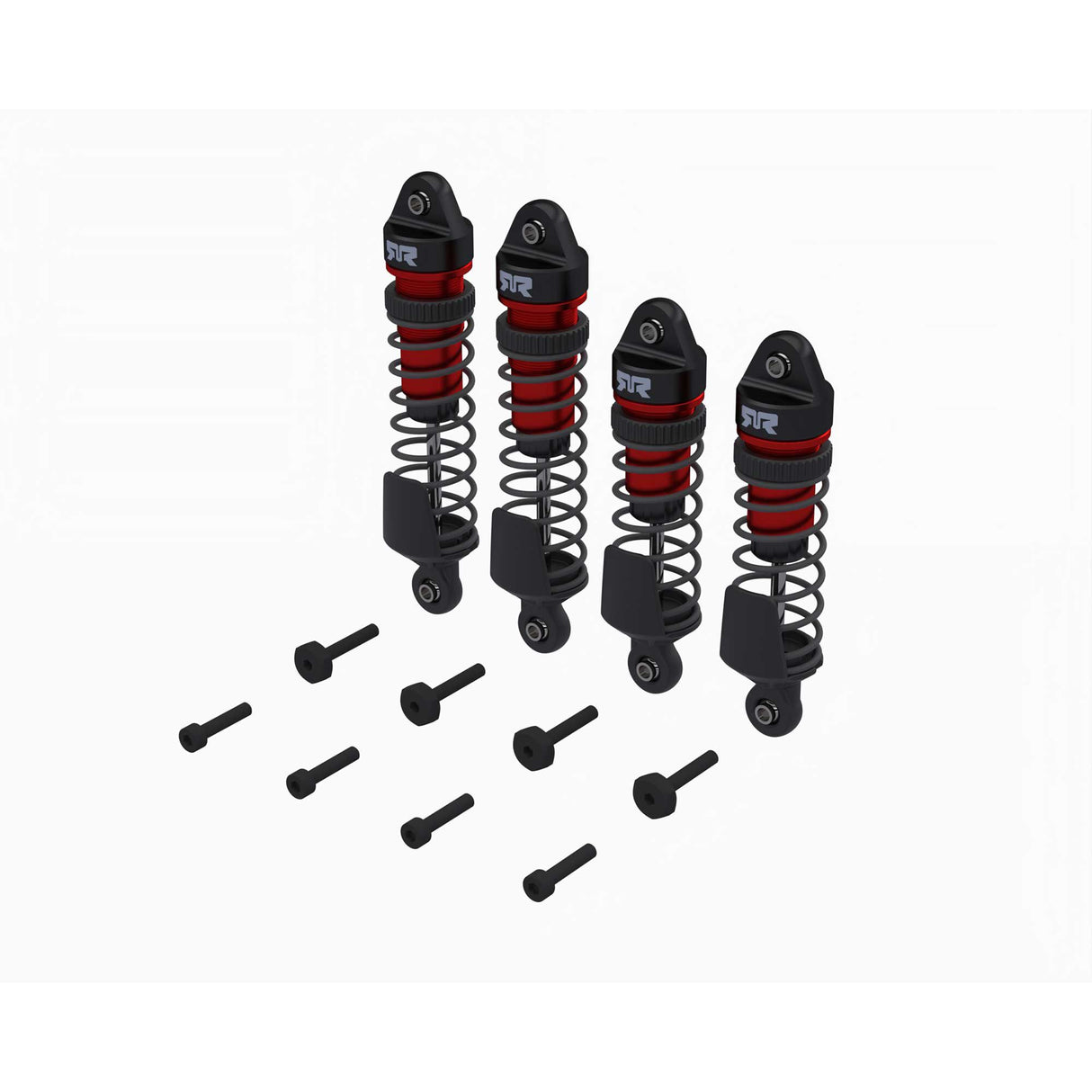 Shock Set Front/Rear Assembled TBC cSt Oil Red (4Pcs): MI