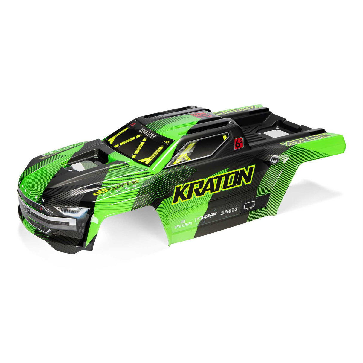 ARRMA 1/8 Painted Body with Decals Green/Black: KRATON 6S BLX V6
