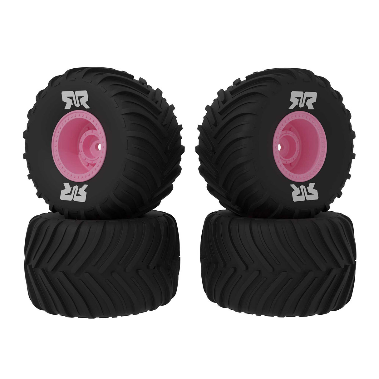 ARRMA dBoots Chevron MT Tire Set Glued Pink (2): GROM