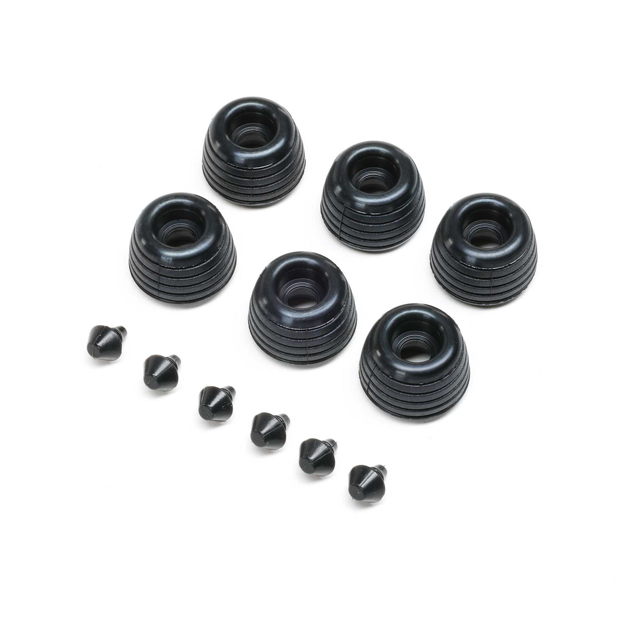 Rubber Lean Bar Wheels & Stops (6): Promoto-SM
