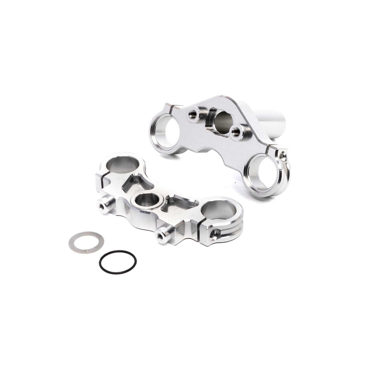 Aluminum Triple Clamp Set Silver: Promoto-MX