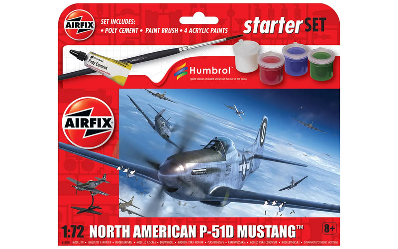 Airfix 1:72 North American P-51D Mustang Starter Set A55013
