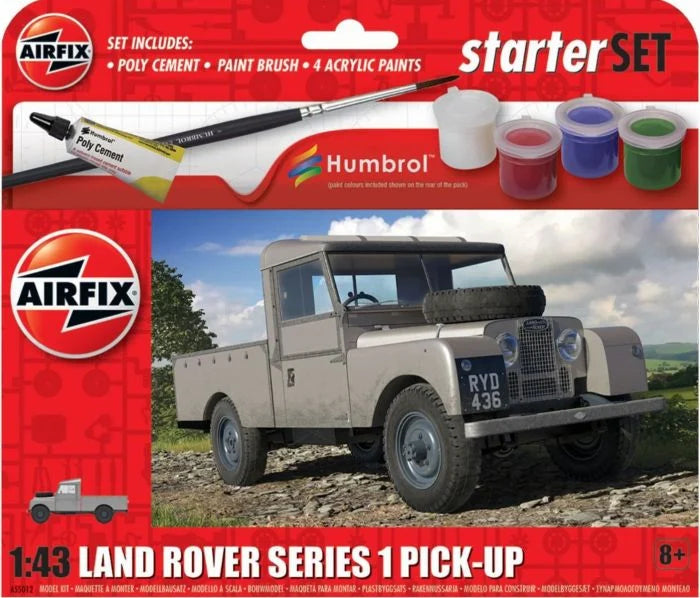 Airfix 1/43 Land Rover Series 1 Pick-Up Starter Set A55012