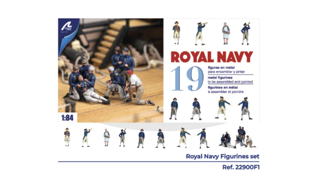 1/84 Royal Navy Officers - Set of 19 die cast figurines