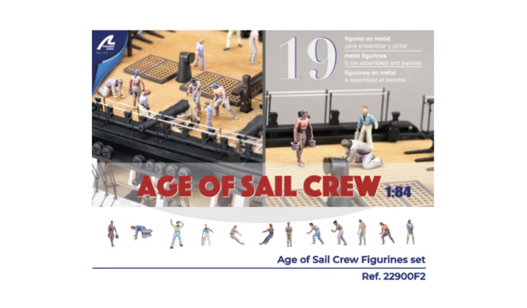 1/84 Age Of Sail Crew - Set of 19 die cast figurines