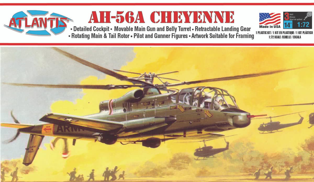 Atlantis 1/72 AH-56A Cheyenne Helicopter Model Kit AMCA506