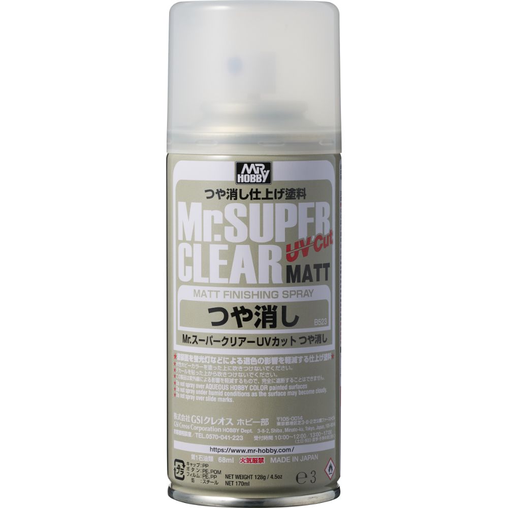 Mr Hobby Super Clear UV Cut Flat Spray B-523