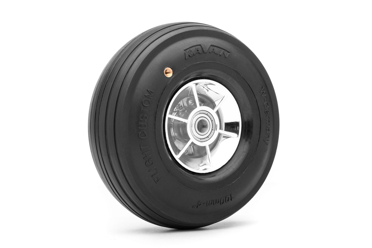Kavan Super Light Wheel with fitted ballraces and valve - 100mm - Single Wheel