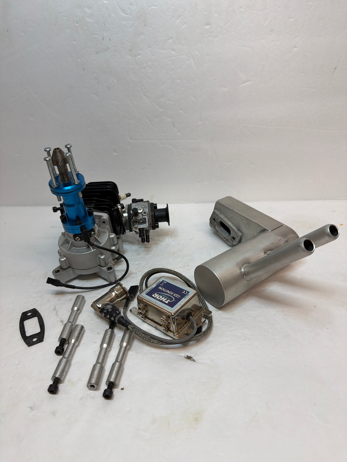 CRRC Pro THOR 45 2-Stroke Petrol rear pitts style muffler Engine R/C Aircraft Engine – Second hand