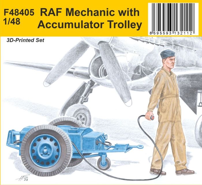CMK 1/48 RAF Mechanic with Accumulator Trolley Kit CMF48405