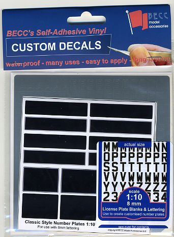 BECC Classic Silver 8mm - Number Plates & Lettering