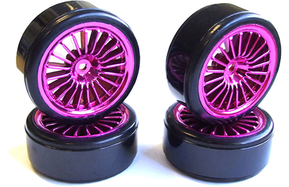 Fastrax 1/10th Street Wheel Drift Tyres 20-Spoke Purple