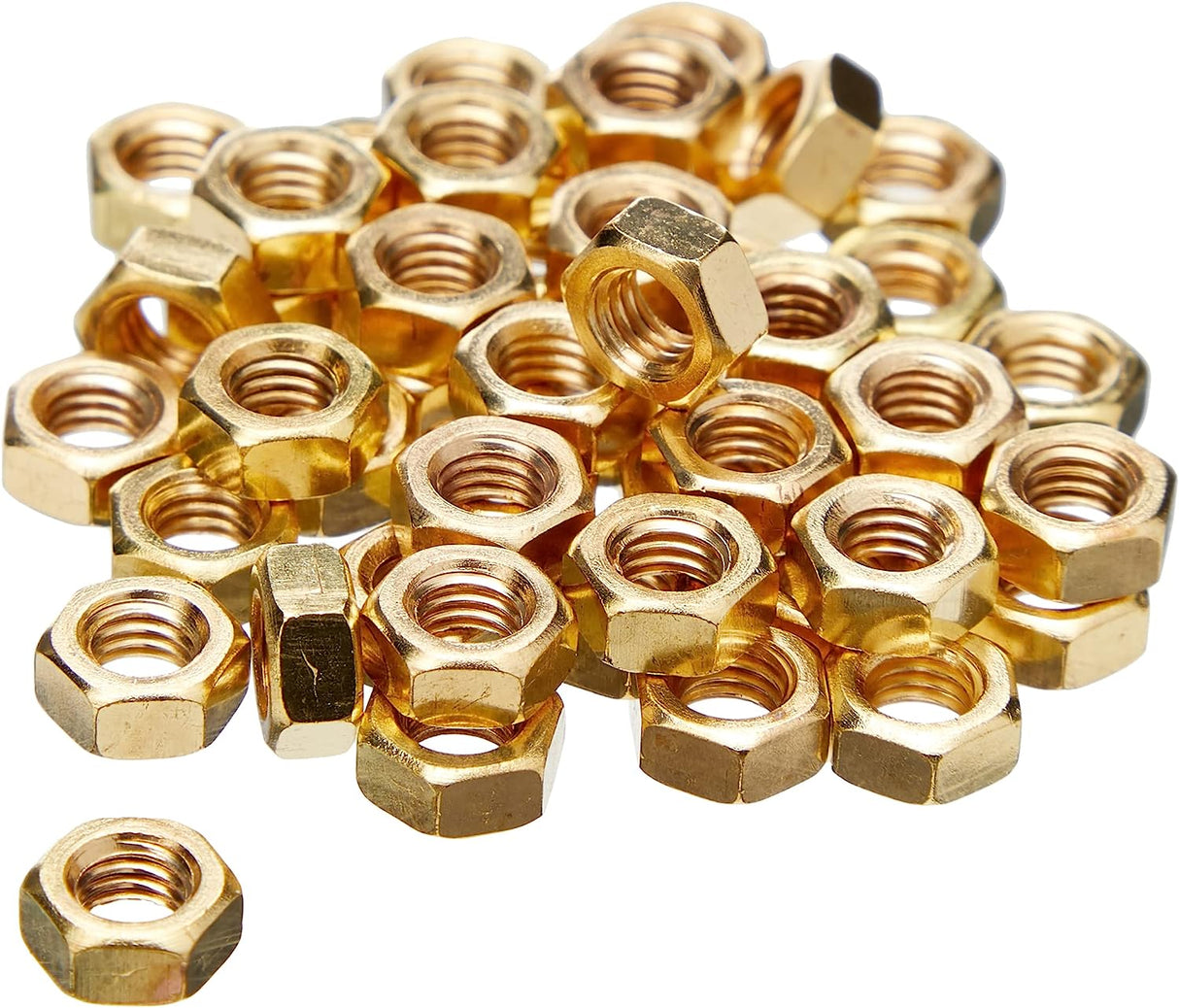 Javis 12BA Pack of 10 Brass Nuts (2mm) (1mm inner)