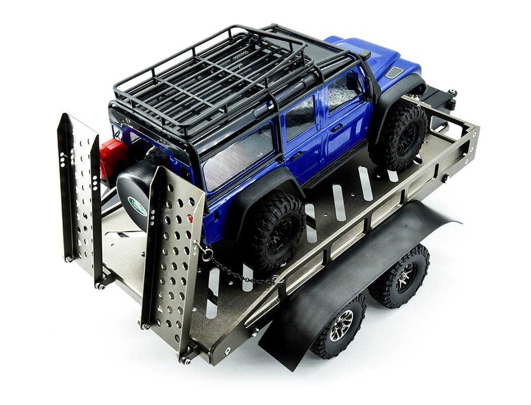 FASTRAX SCALE DUAL AXLE TRUCK CAR TRAILER w/RAMPS & LEDs