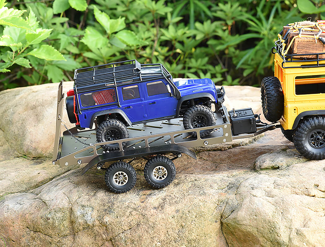 FASTRAX SCALE DUAL AXLE TRUCK CAR TRAILER w/RAMPS & LEDs