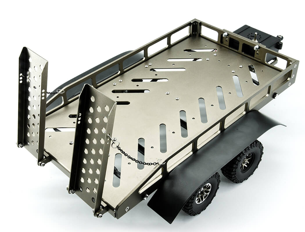 FASTRAX SCALE DUAL AXLE TRUCK CAR TRAILER w/RAMPS & LEDs