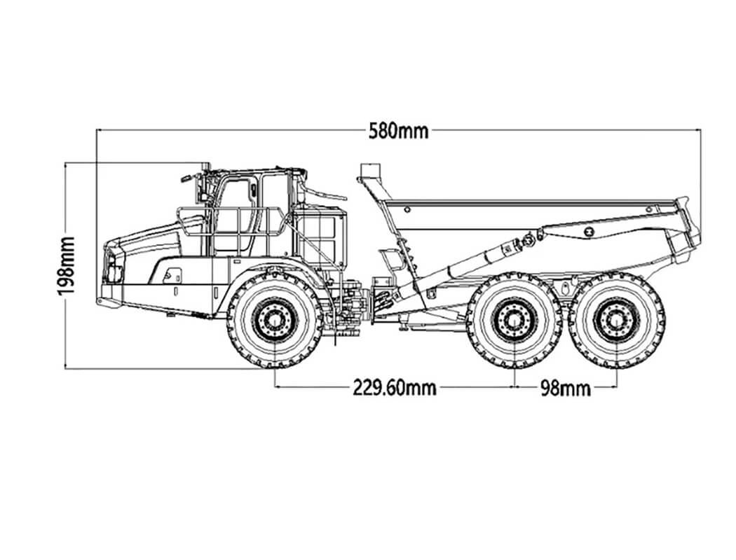 HUINA K960 RC HYDRAULIC KABOLITE 6X6 ALLOY ARTICULATED TRUCK