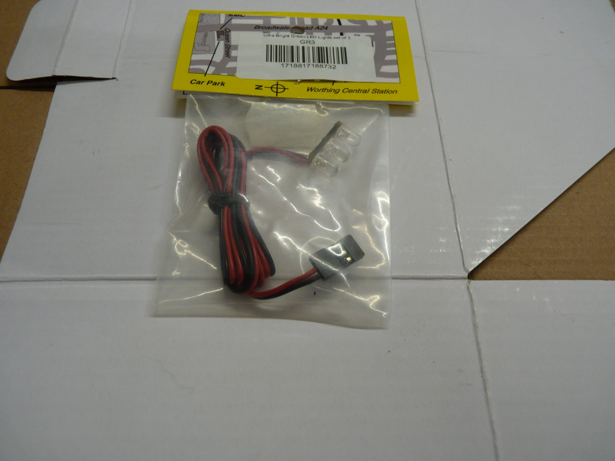 Ultra Bright Green LED Lights set of 3