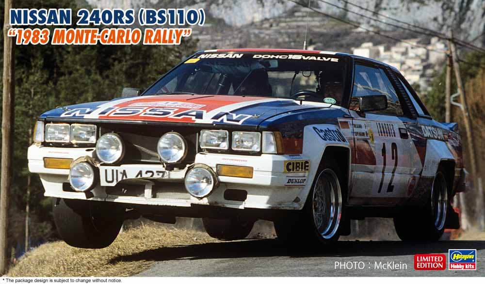 Hasegawa 1/24 Nissan 240RS 1983 Monte-Carlo Rally Kit HA20727
